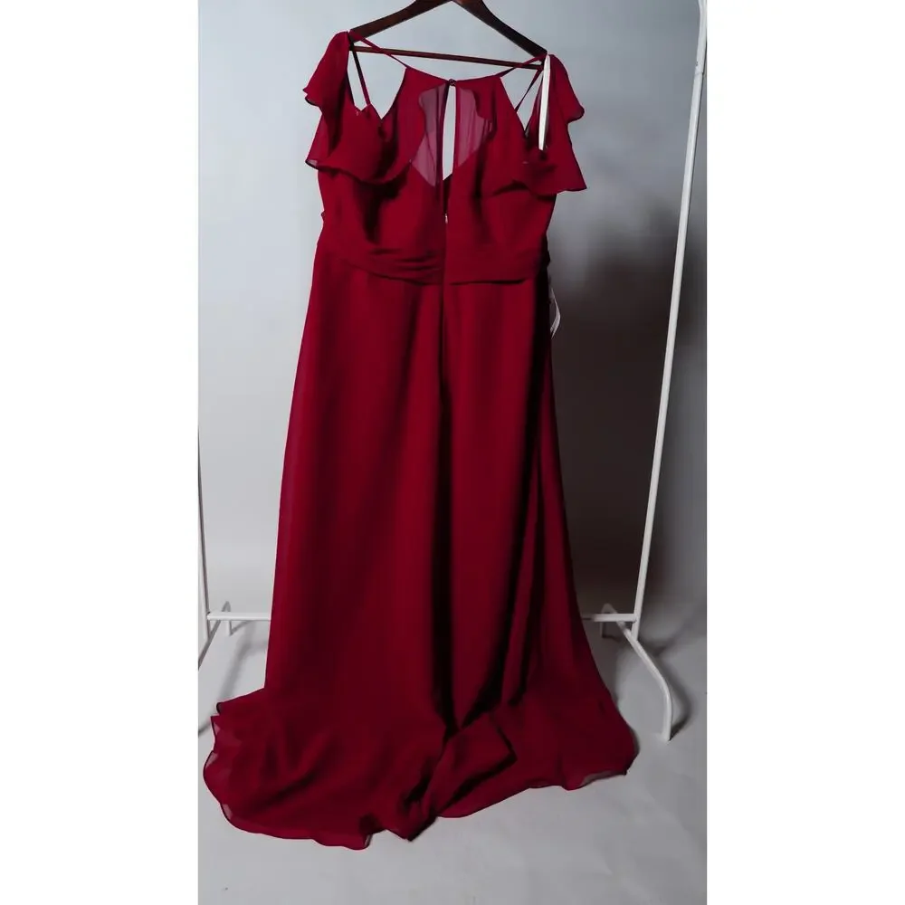 Azazie Dakota Burgundy Bridesmaids Dress Size 24 NWT